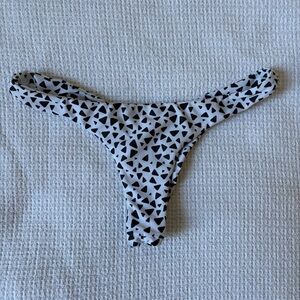 Moana Bikini Ruched Black and White Skimpy Bottoms XS